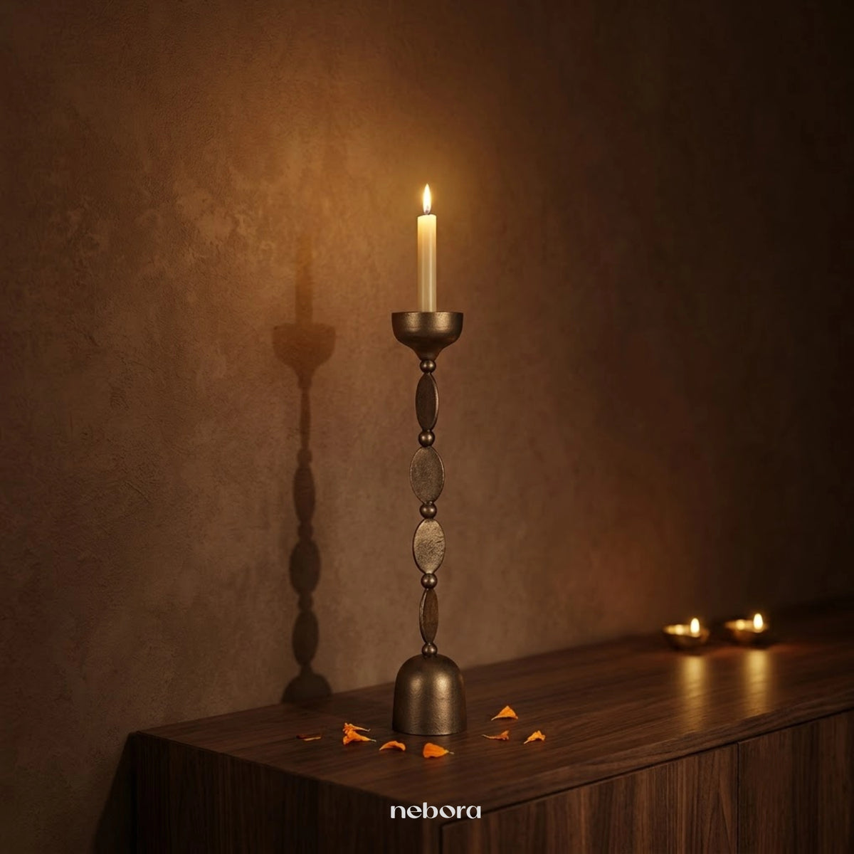 Orb Chain Candle Stand Large | Lanterns & Candle Holders - Nebora