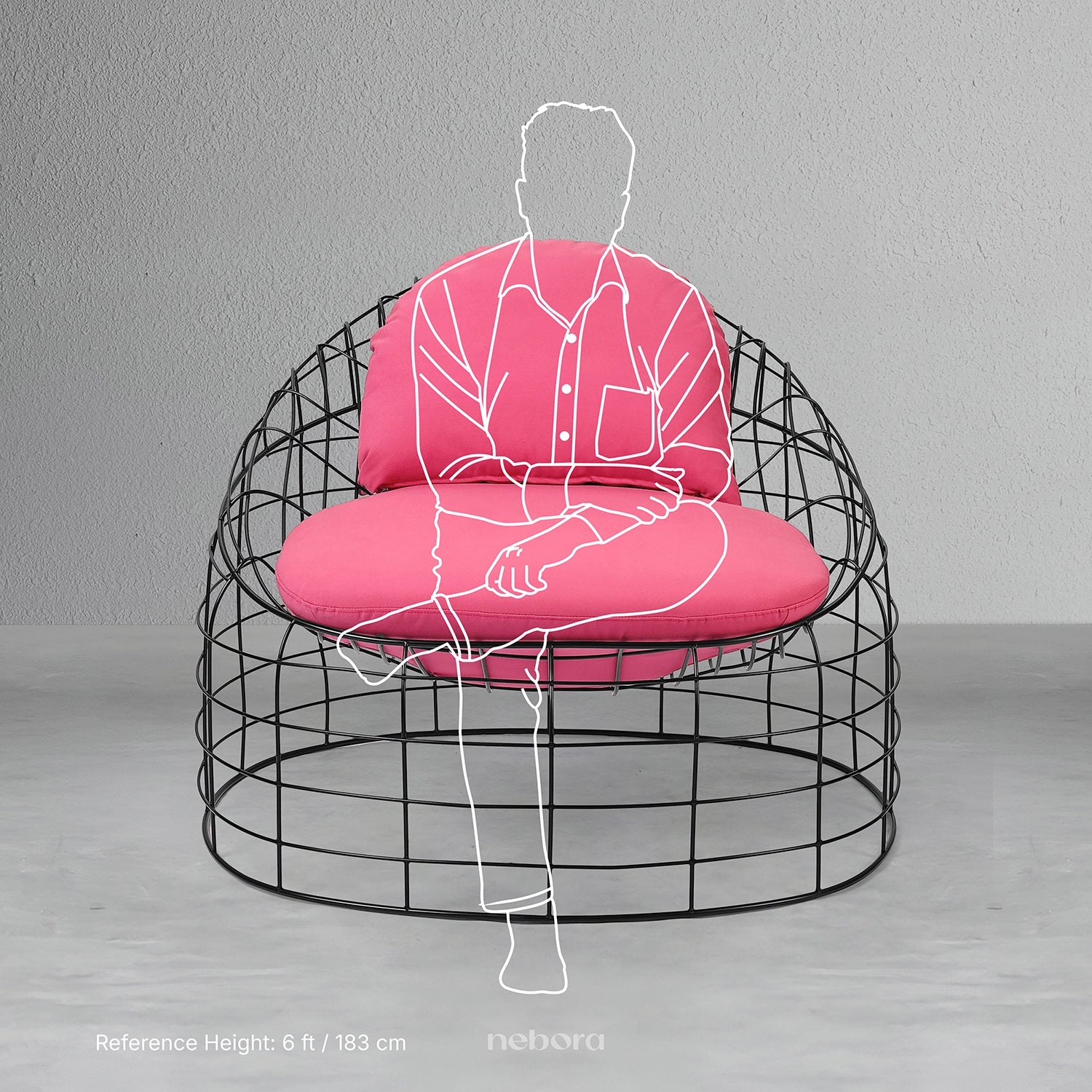 Viona Outdoor Lounge Chair Black | Lounge Chair - Nebora
