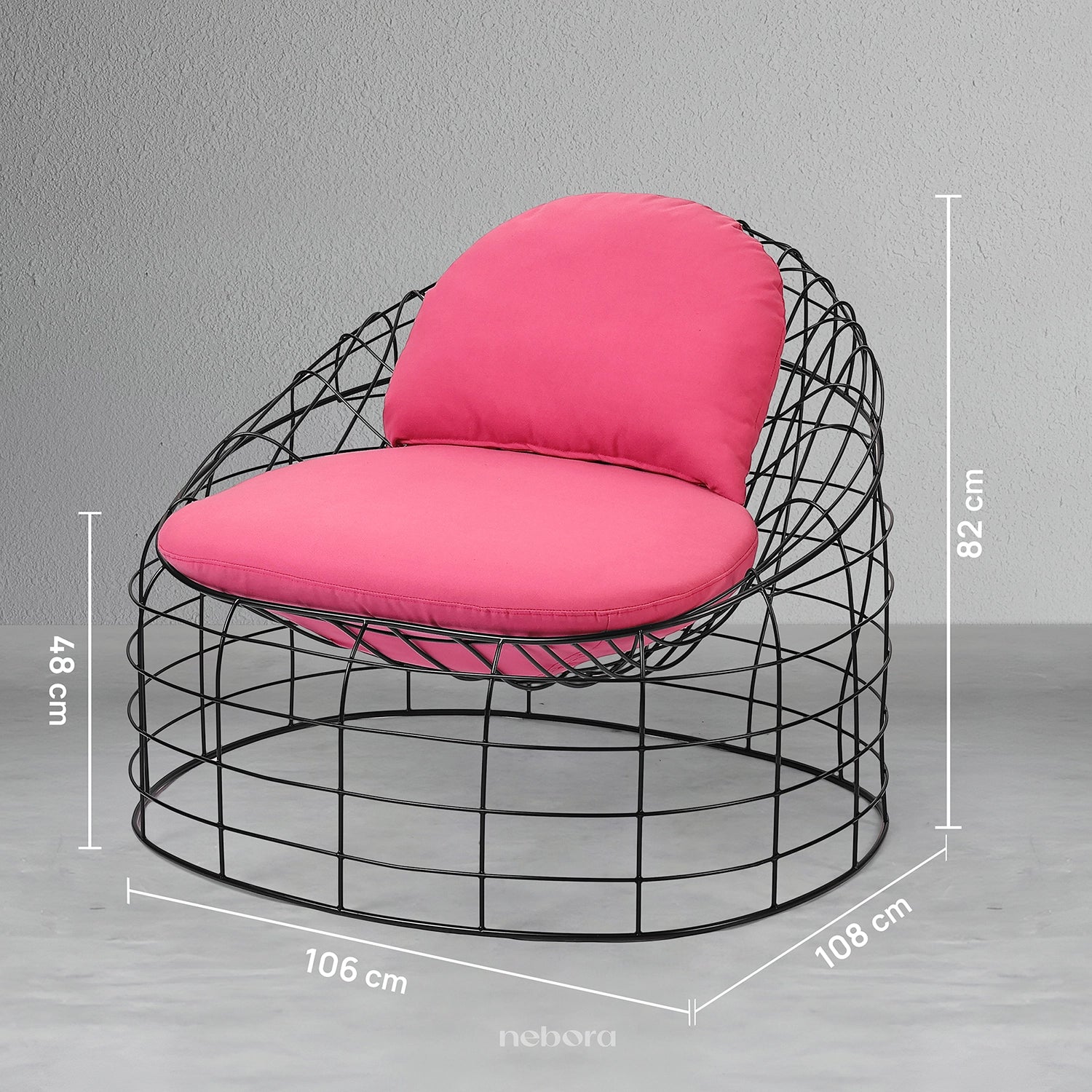 Viona Outdoor Lounge Chair Black | Lounge Chair - Nebora