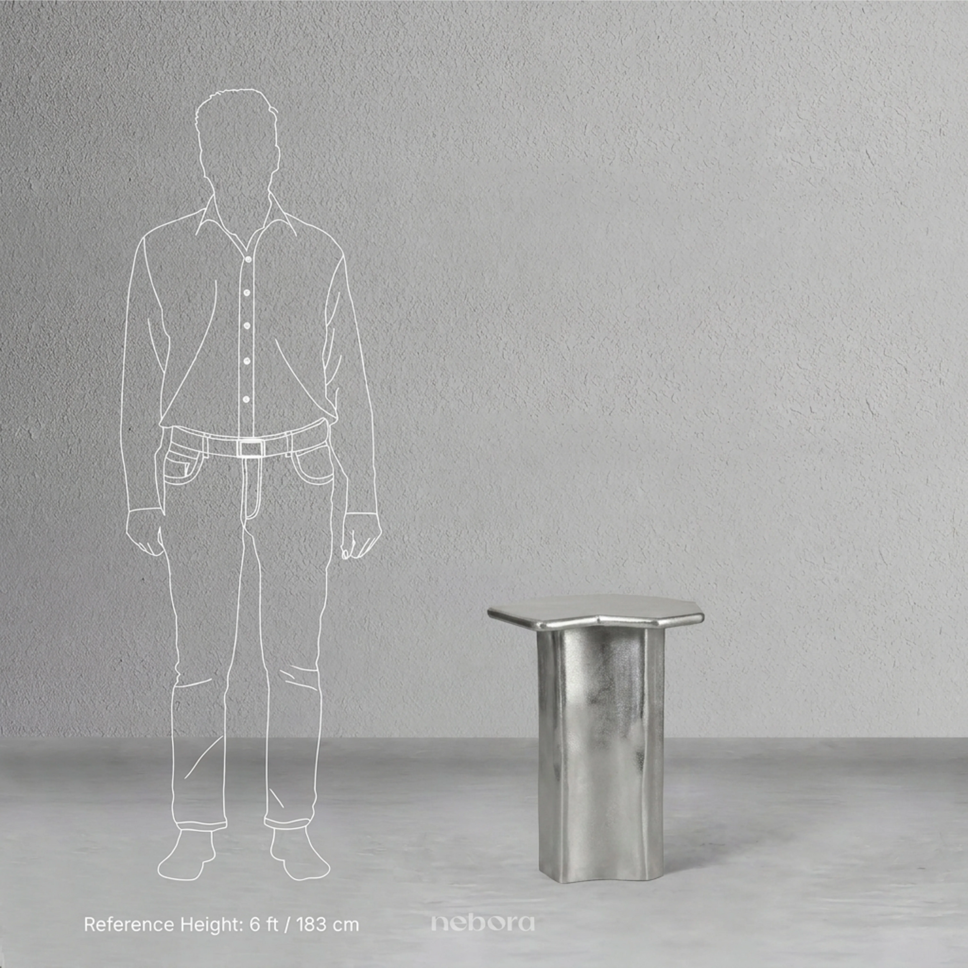Stela Side Table Silver | Side Tables - Nebora