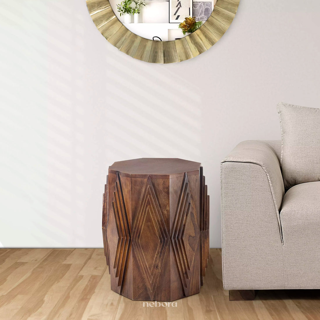 Geo Carve Side Table | Side Tables - Nebora