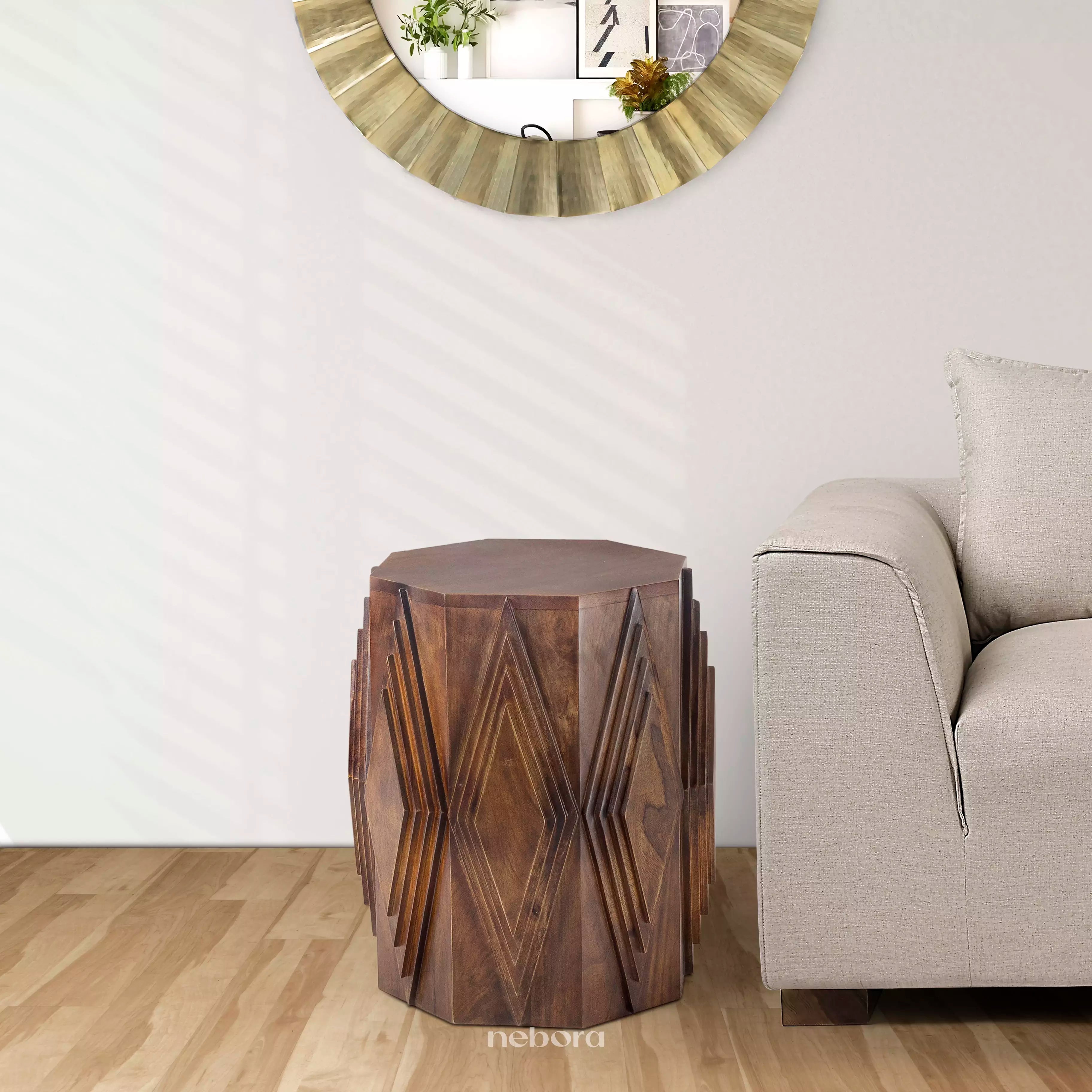 Geo Carve Side Table
