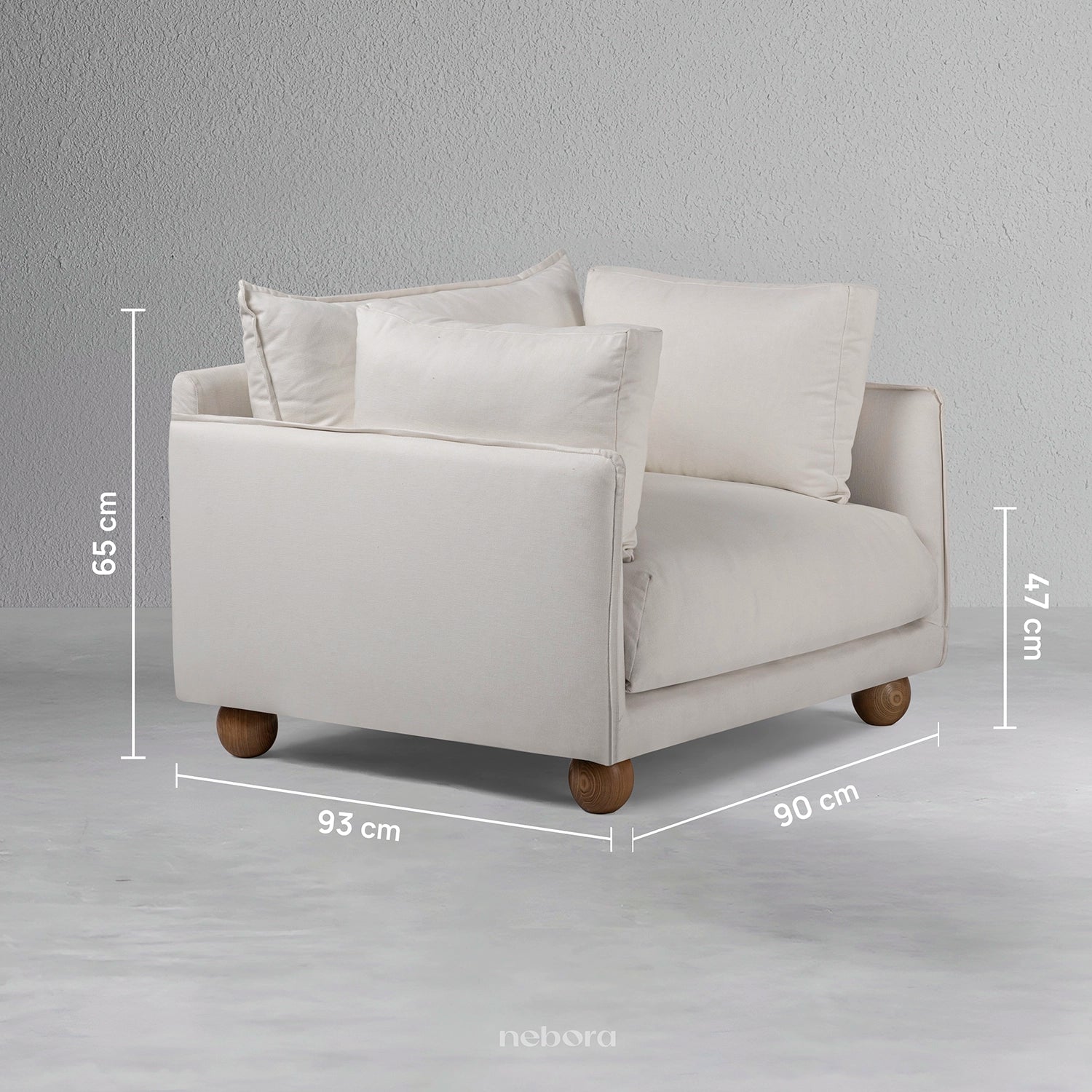 Aura Single Seater Super Sofa | Sofas - Nebora