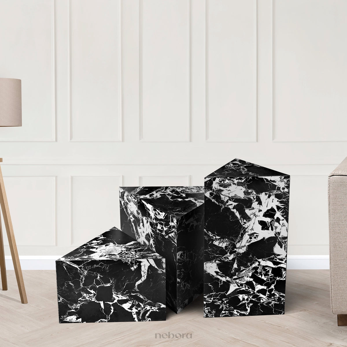 Marquina Pedestals Set/3