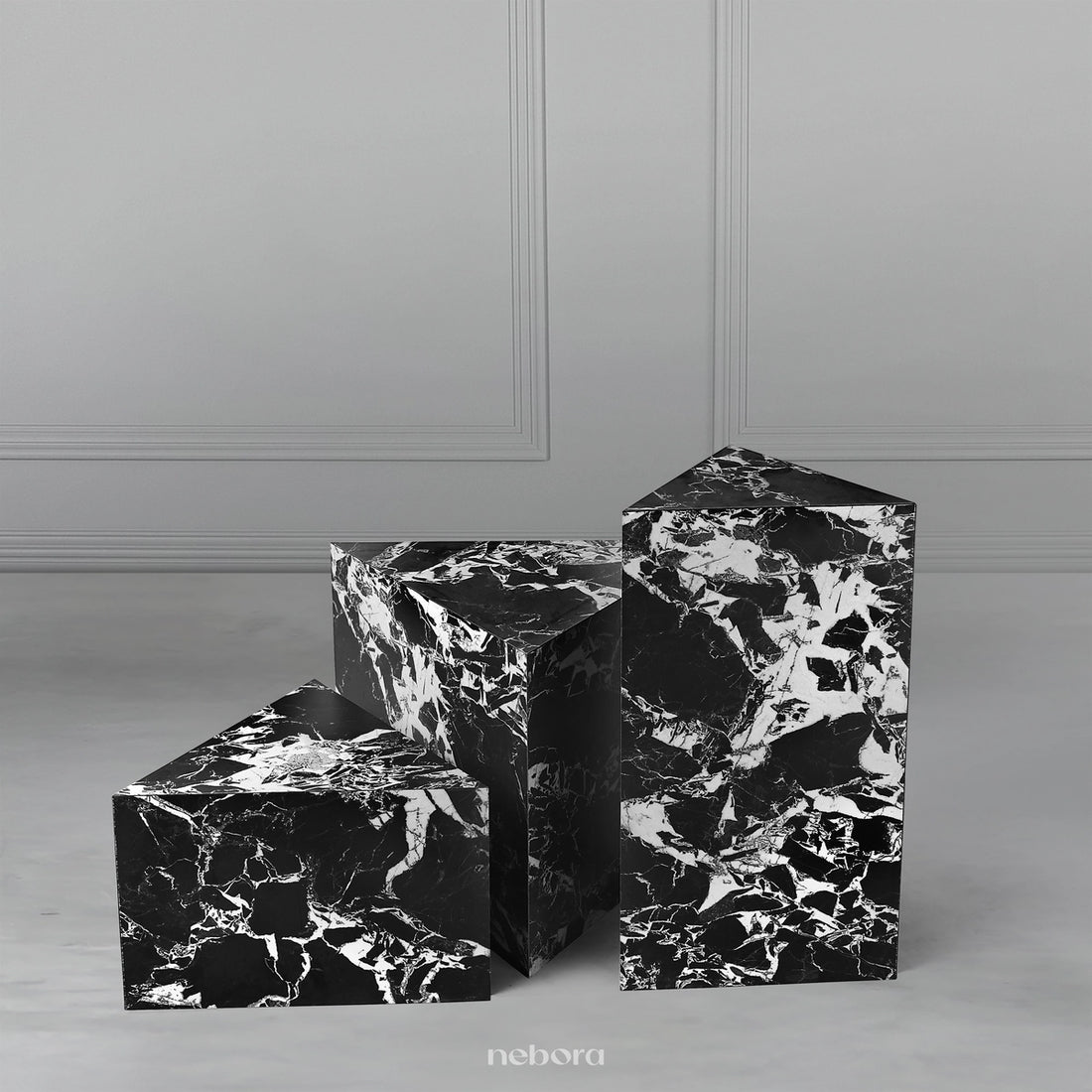 Marquina Pedestals Set/3