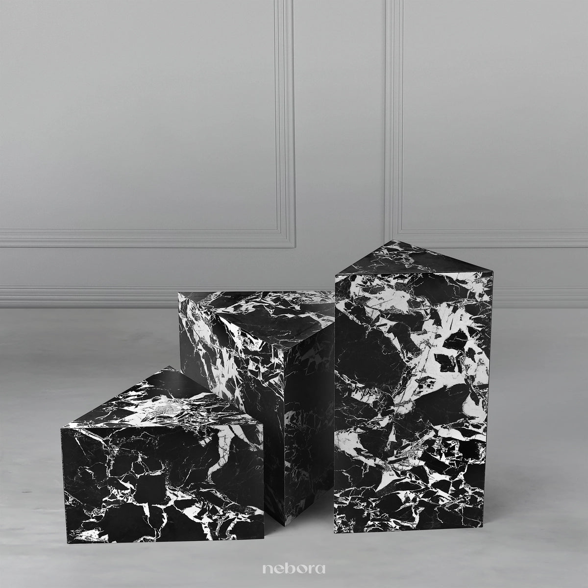 Marquina Pedestals Set/3
