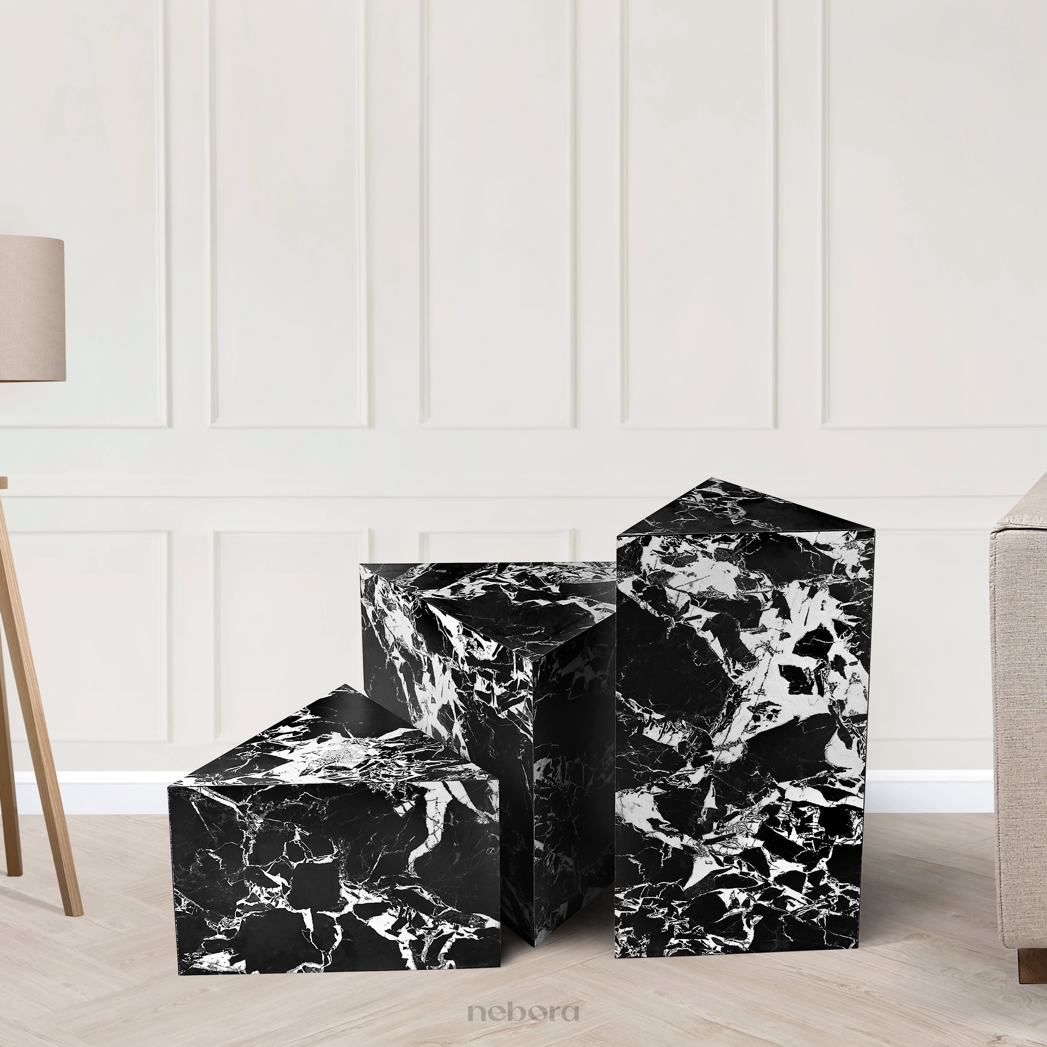 Marquina Pedestals Set/3
