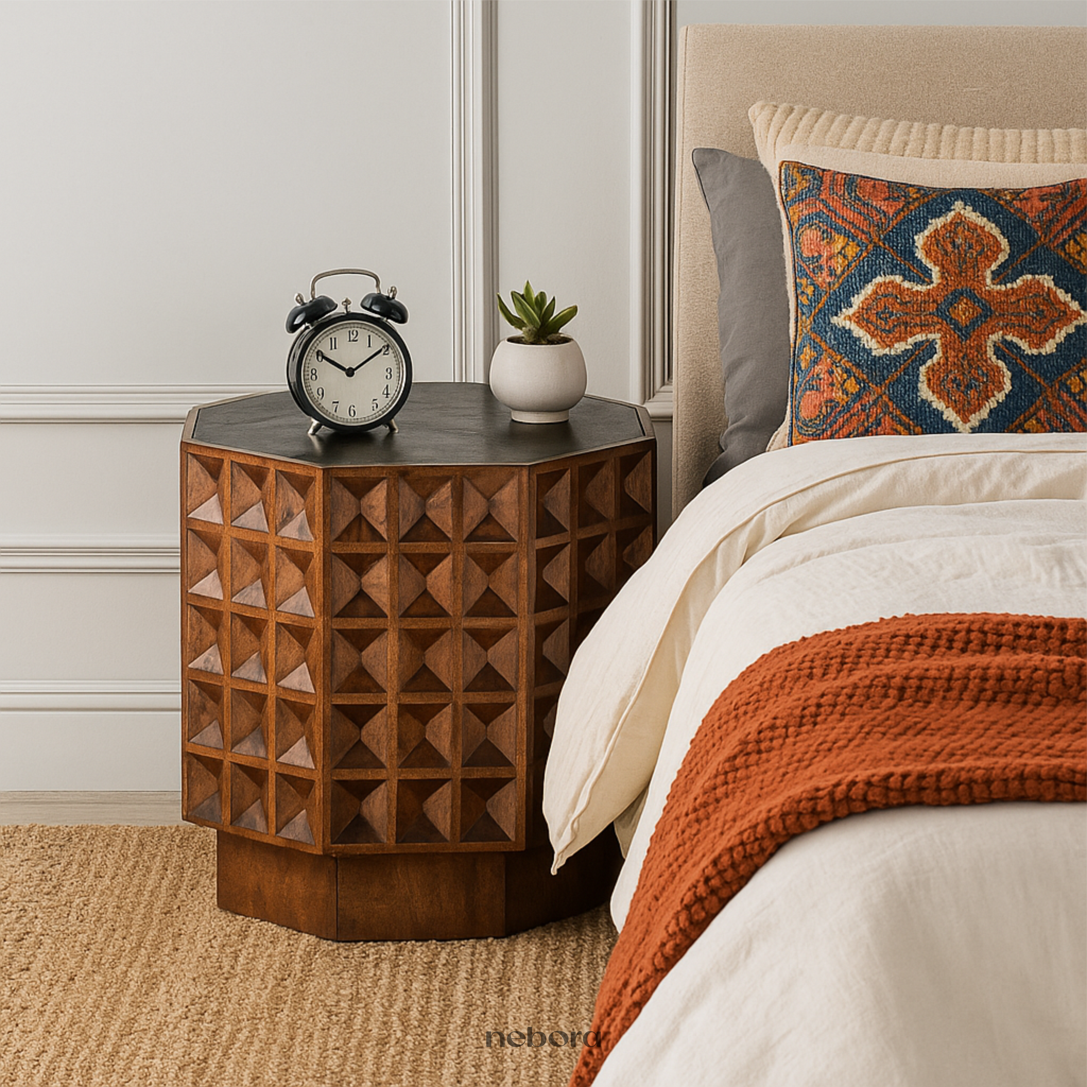 Diamond Block End Table