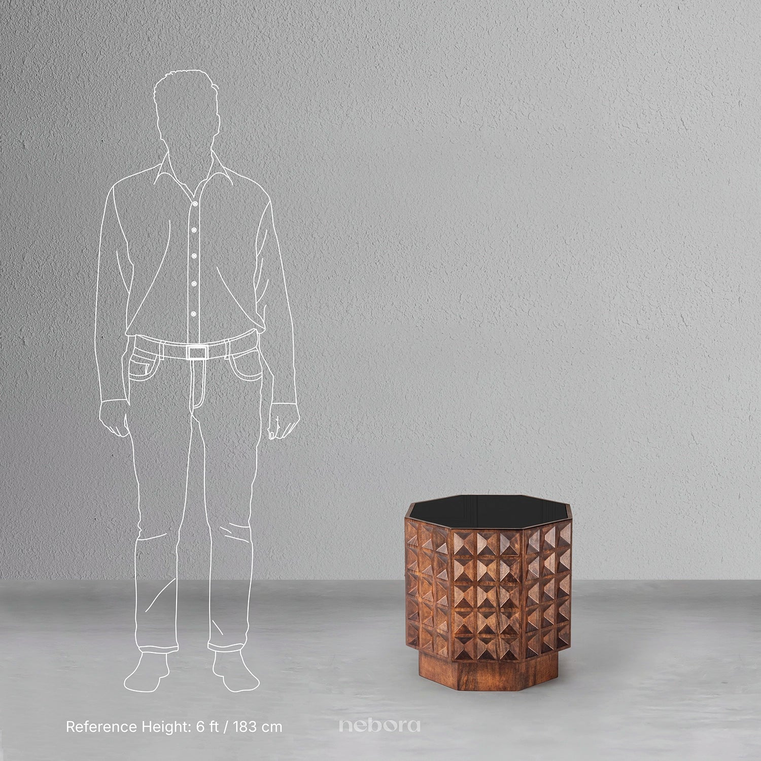 Diamond Block End Table | Side Tables - Nebora