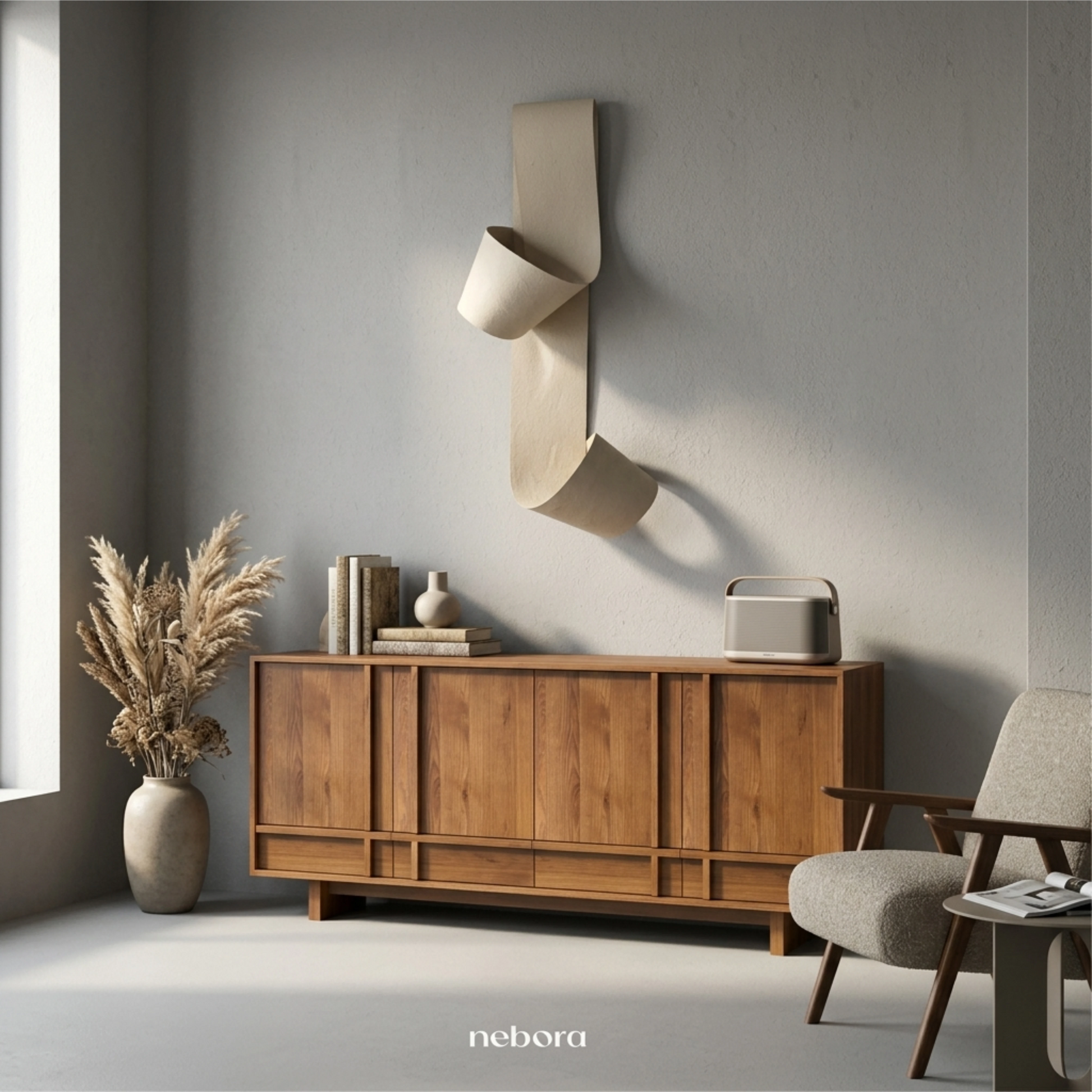 Ribbon Wall Art Beige | Wall Arts - Nebora