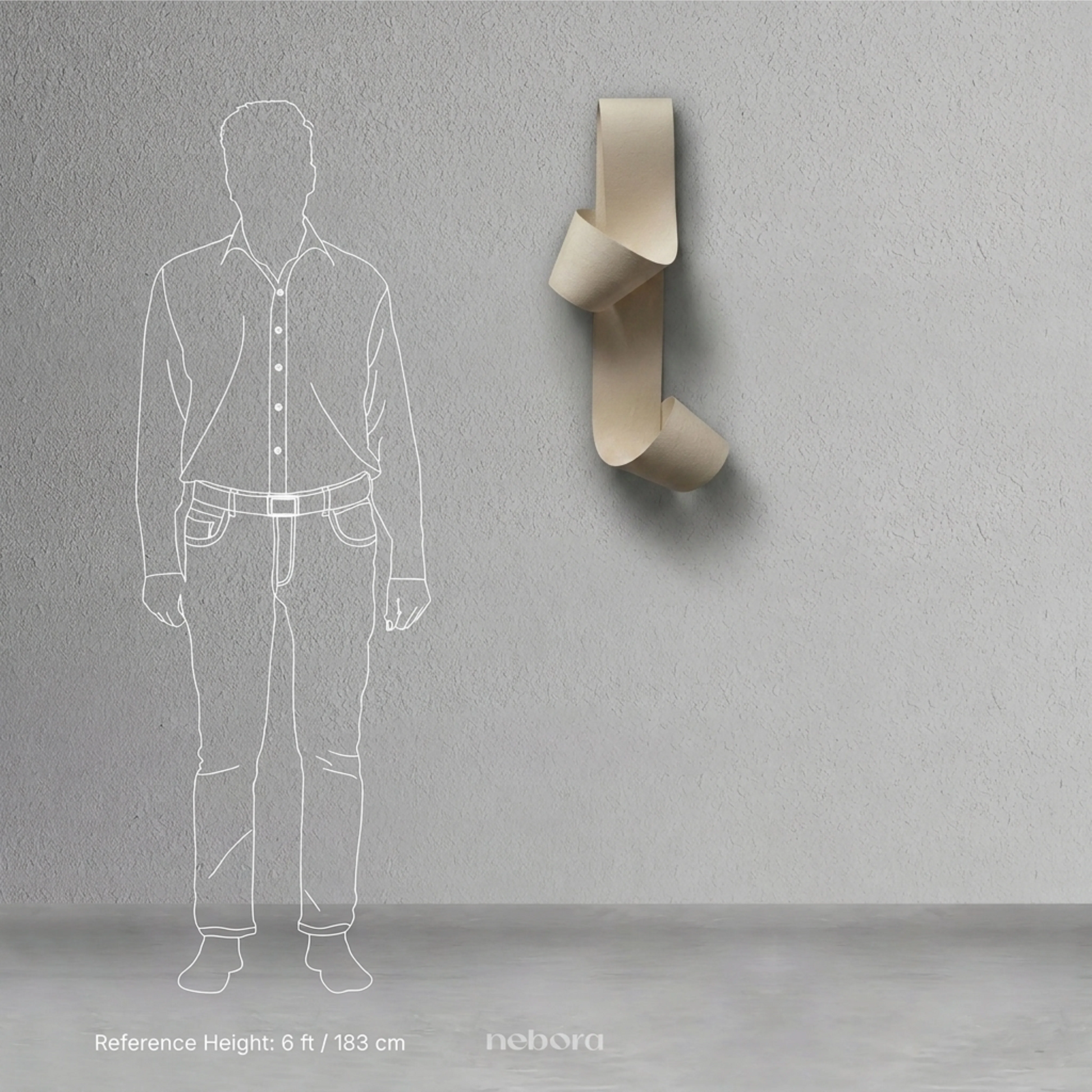 Ribbon Wall Art Beige | Wall Arts - Nebora