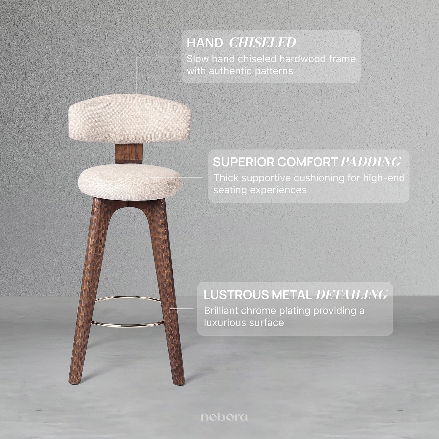 Halo Chiseled High Chair | Chair - Nebora