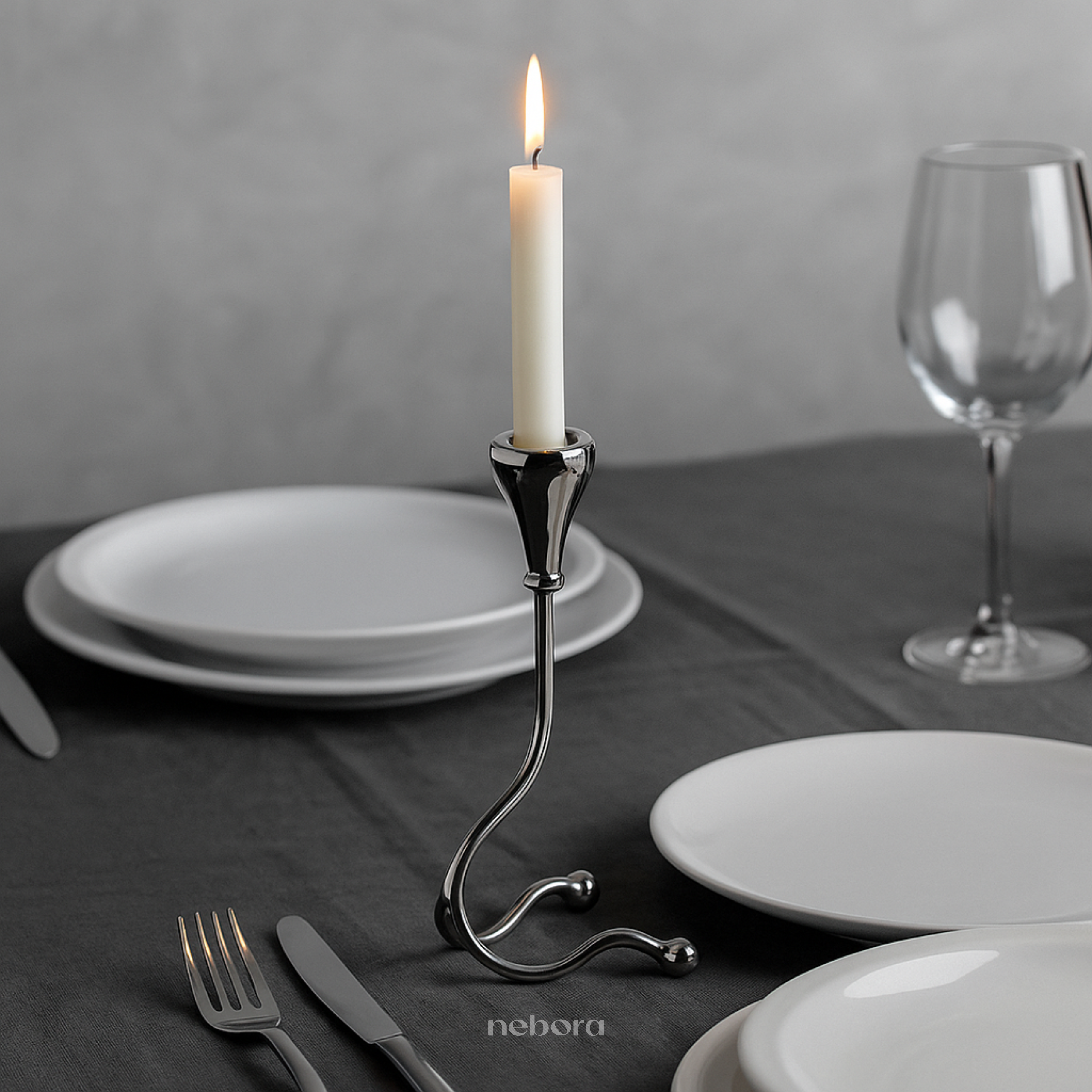 Ribbon Candle Holder 1 Tall