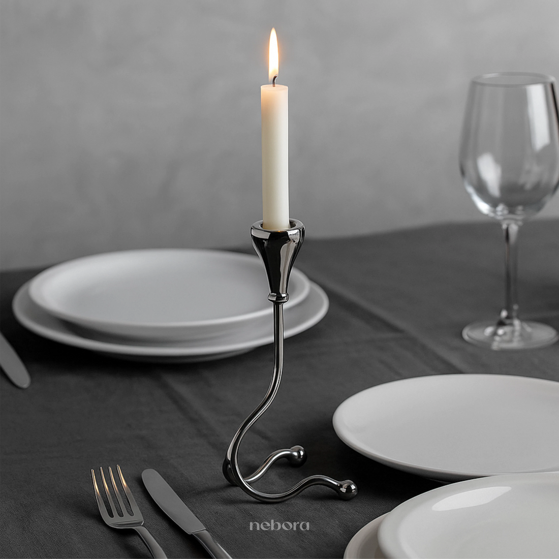 Ribbon Candle Holder 1 Tall | Lanterns & Candle Holders - Nebora