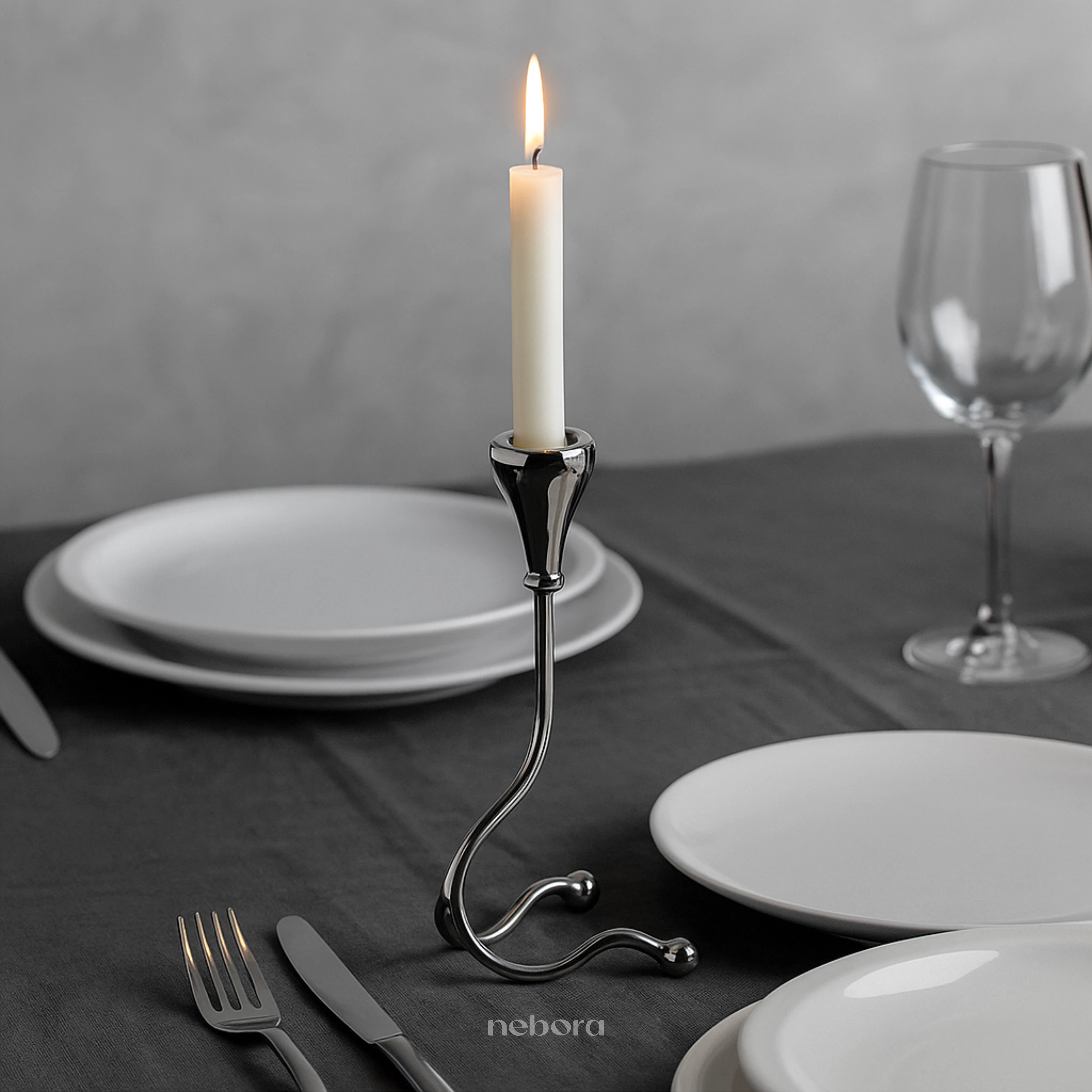 Ribbon Candle Holder 1 Tall