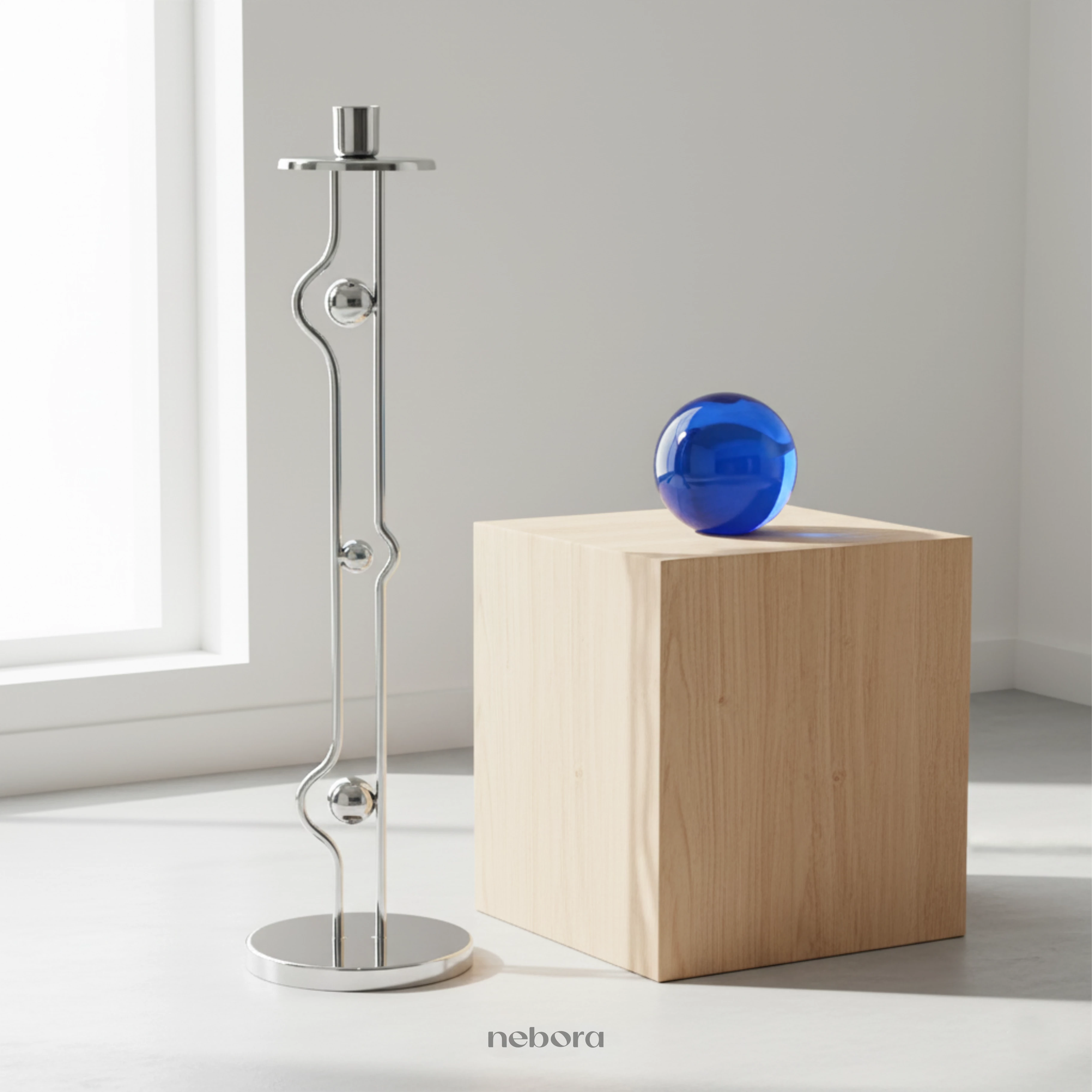 Metal Orb Candle Holder Large