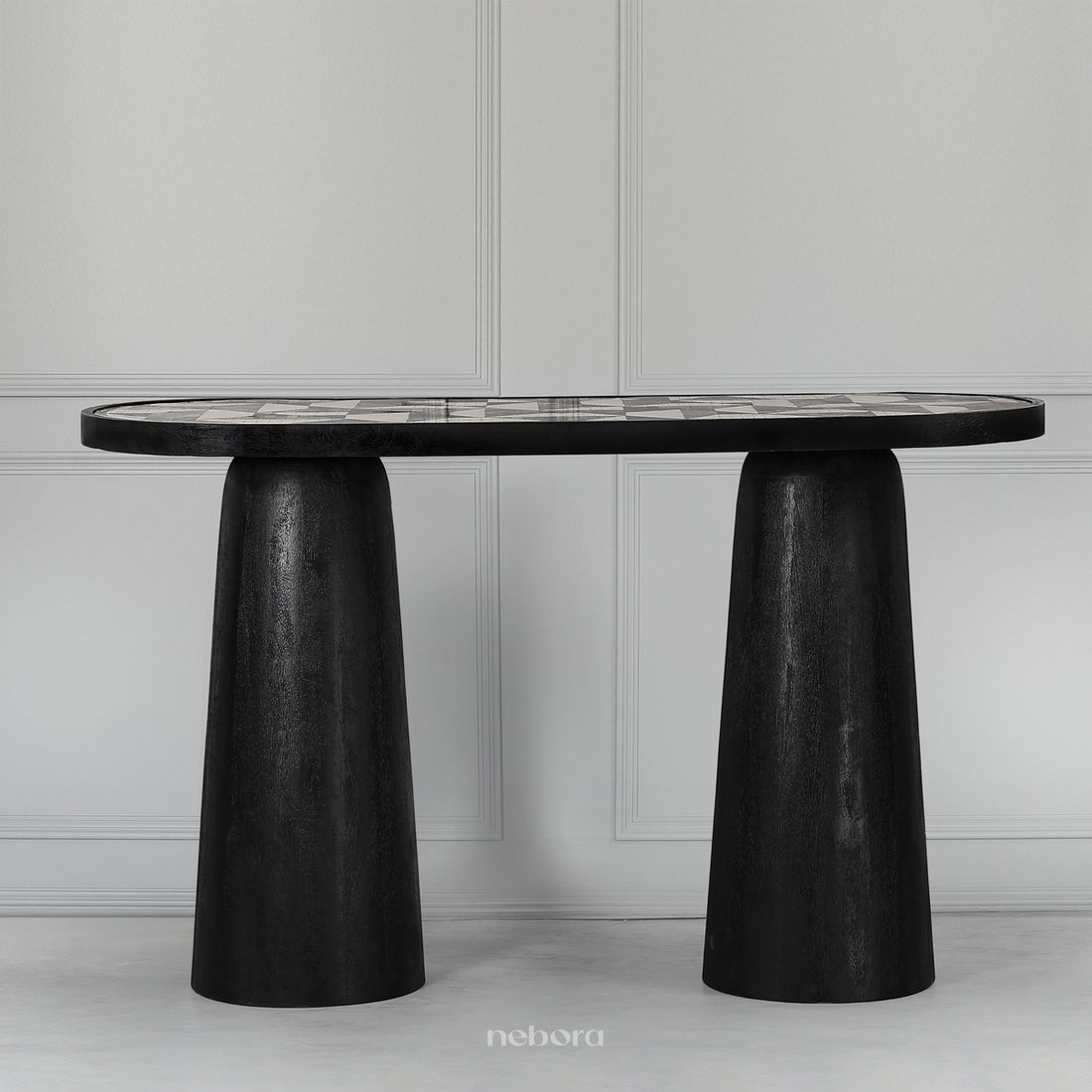 Ebony Geo Inlay Console