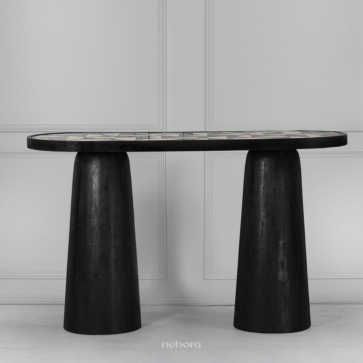 Ebony Geo Inlay Console