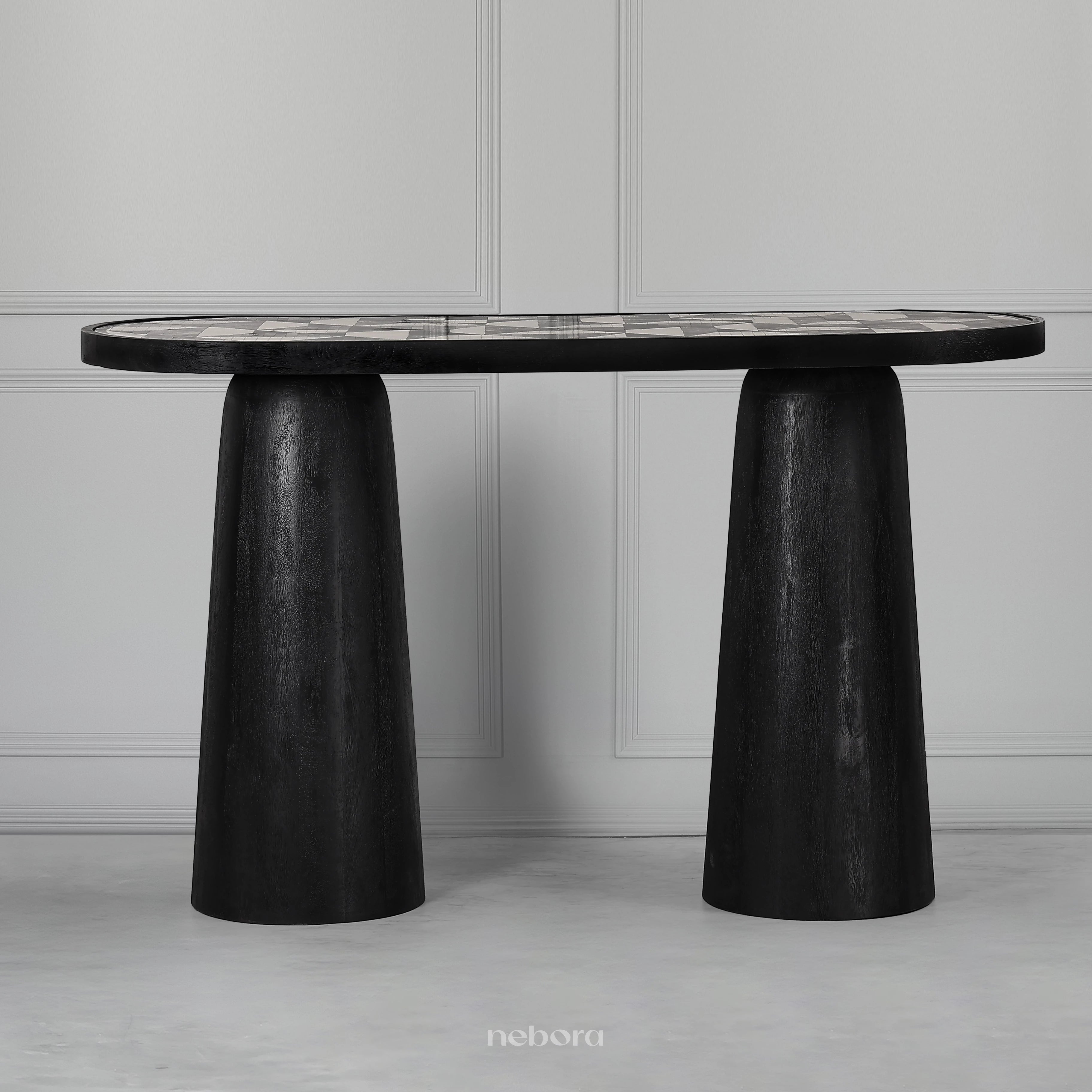 Ebony Geo Inlay Console