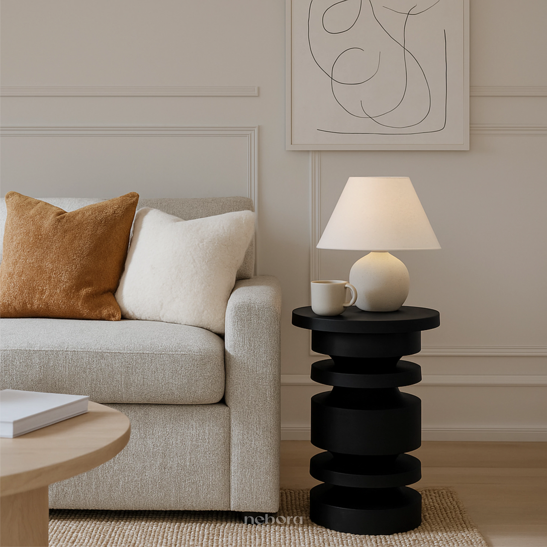 Sculptural Bobbin Table | Side Tables - Nebora