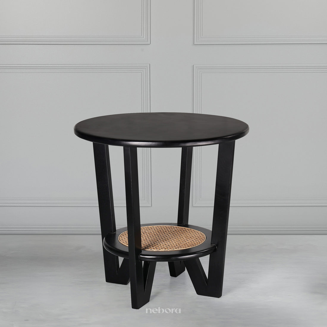 Noir Rattan Round Table