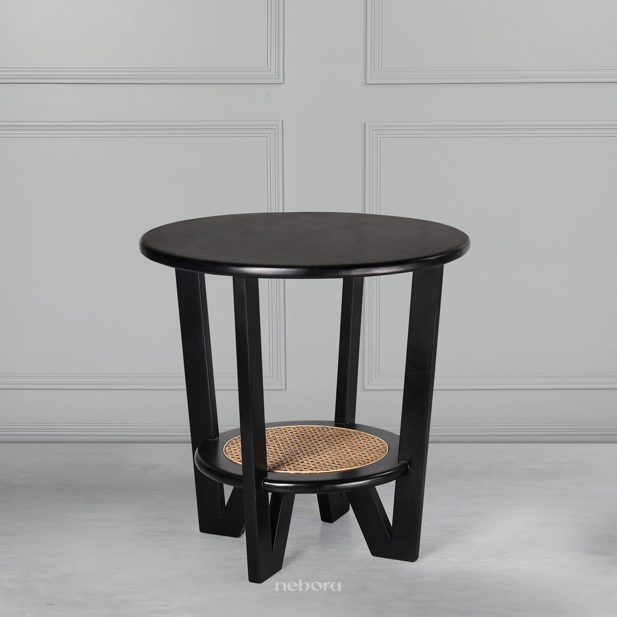 Noir Rattan Round Table
