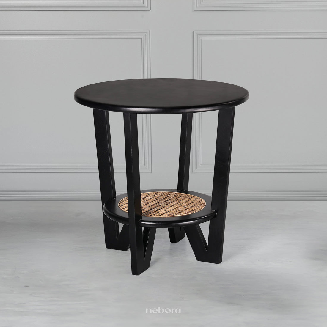 Noir Rattan Round Table