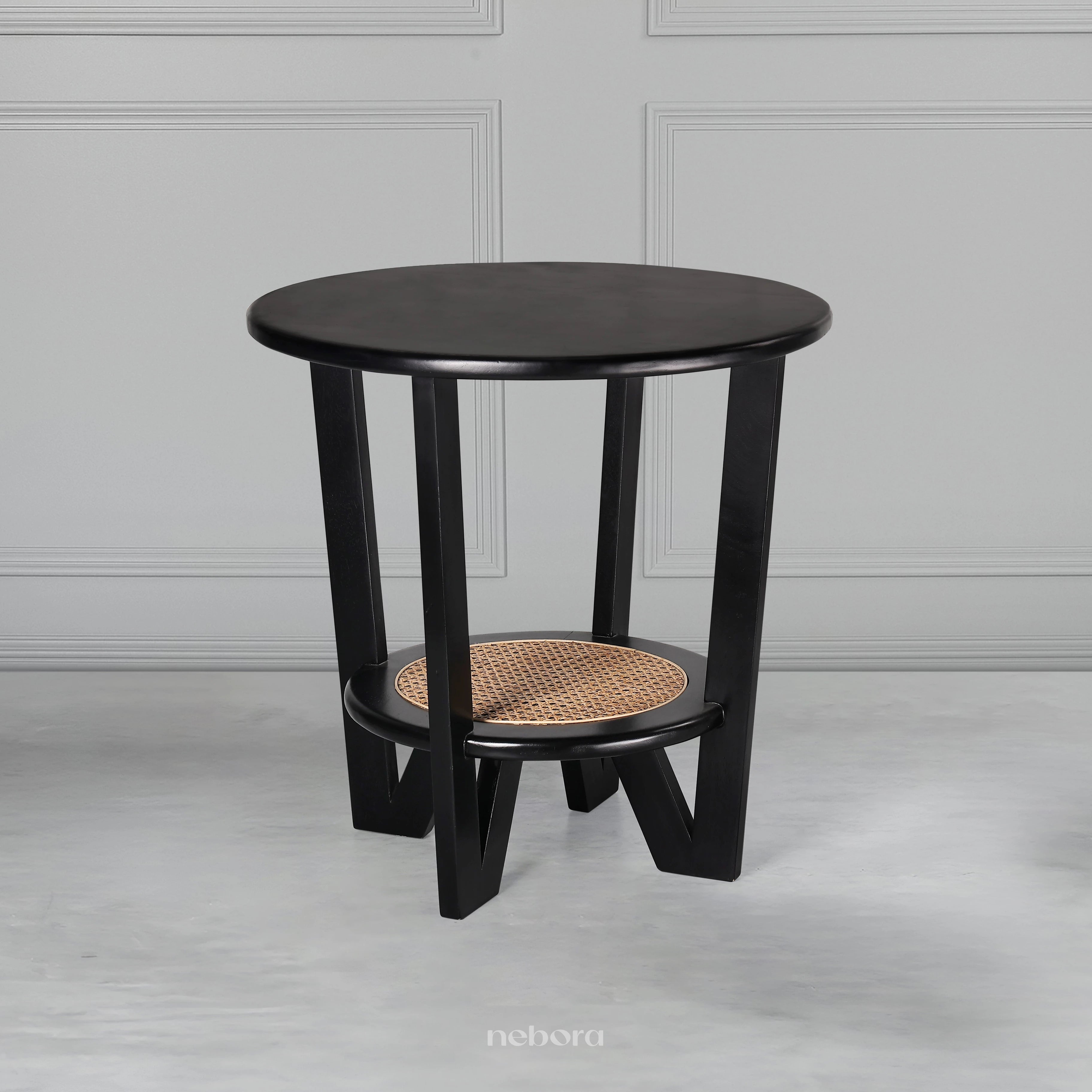 Noir Rattan Round Table