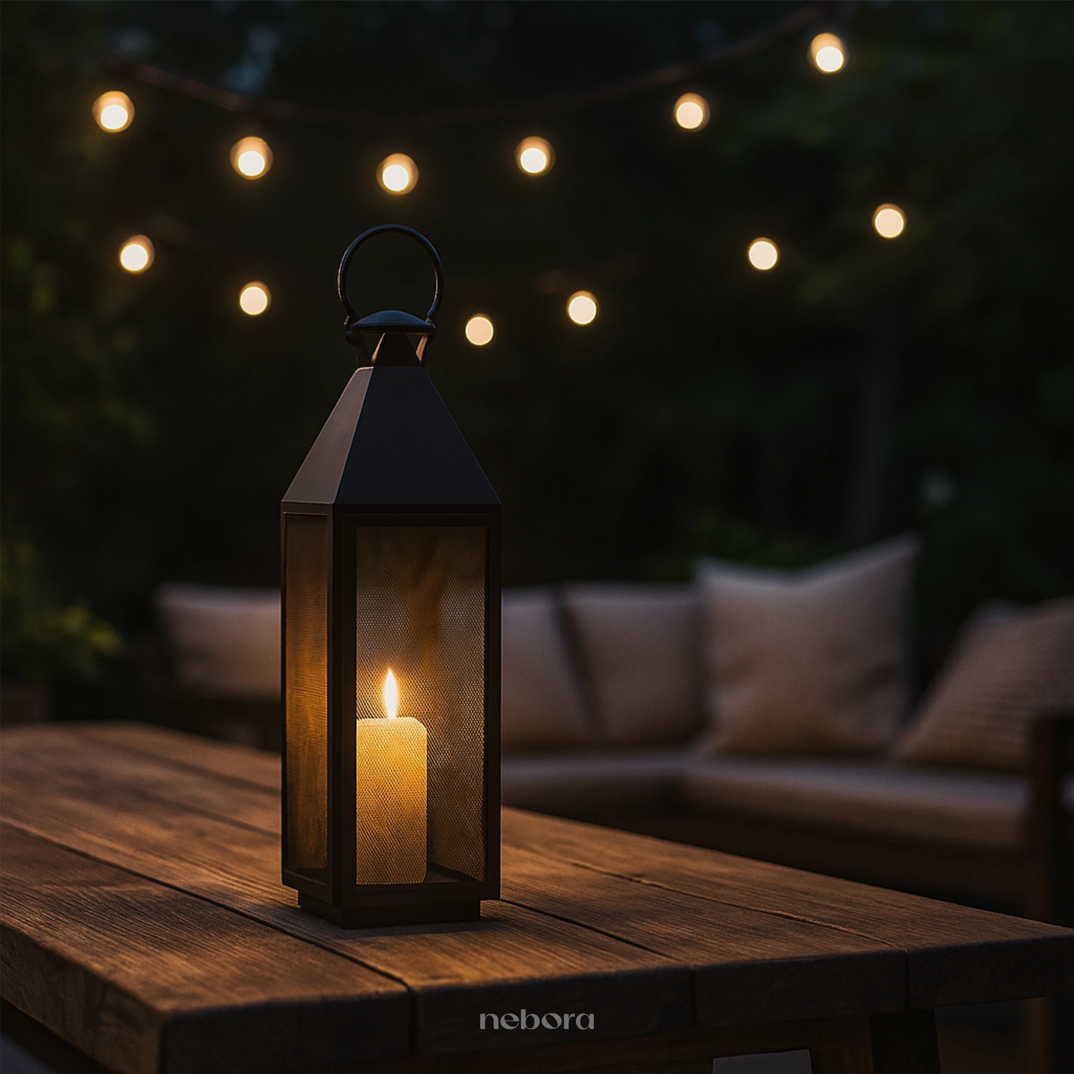 Black Mesh Lantern Small | Lanterns & Candle Holders - Nebora