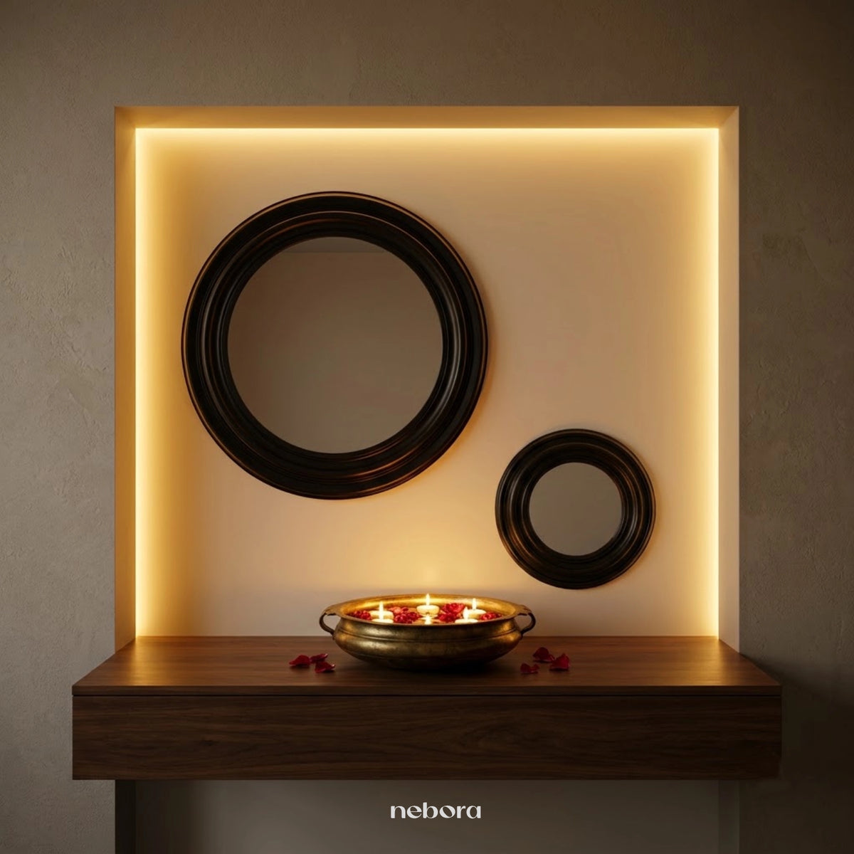 Solstice Mirrors Black Set/2 | Wall Mirrors - Nebora