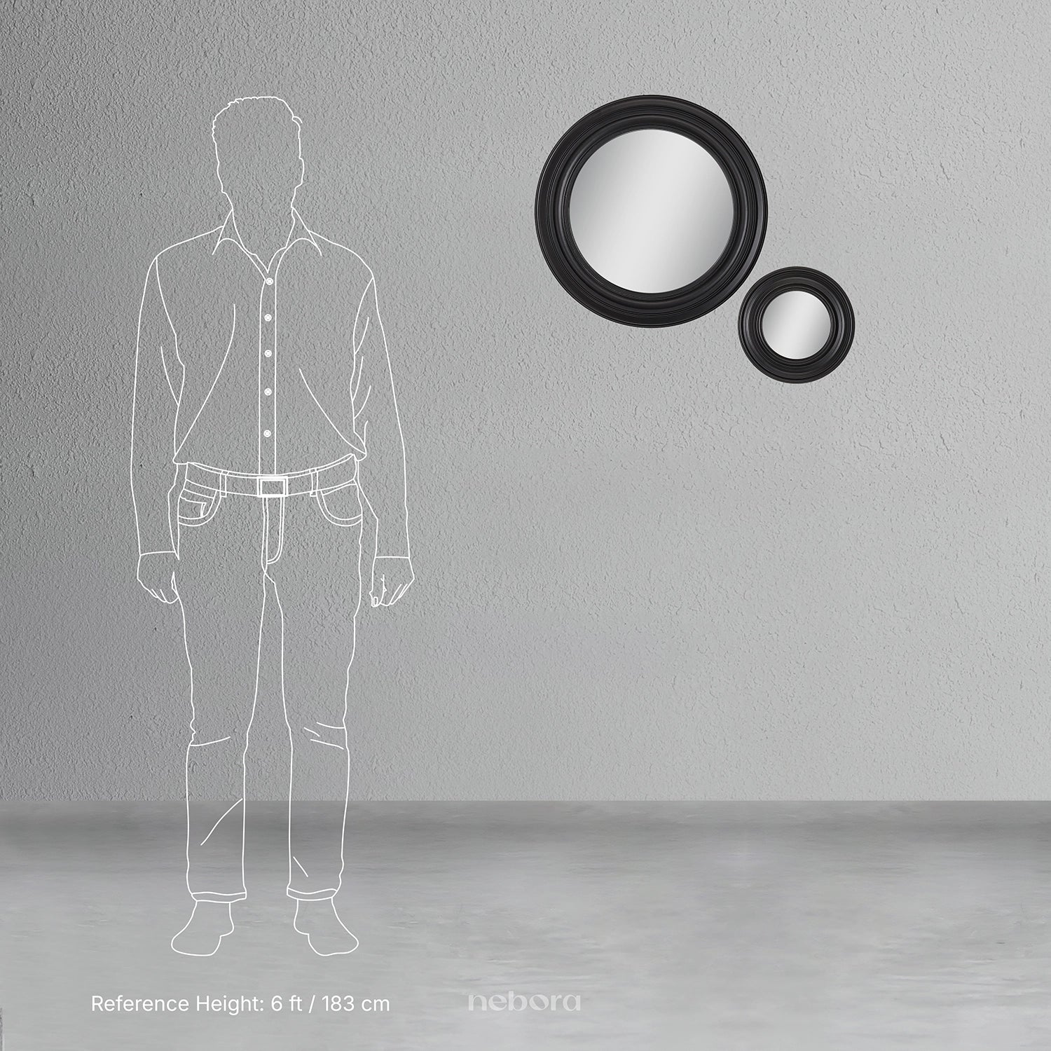 Solstice Mirrors Black Set/2 | Wall Mirrors - Nebora