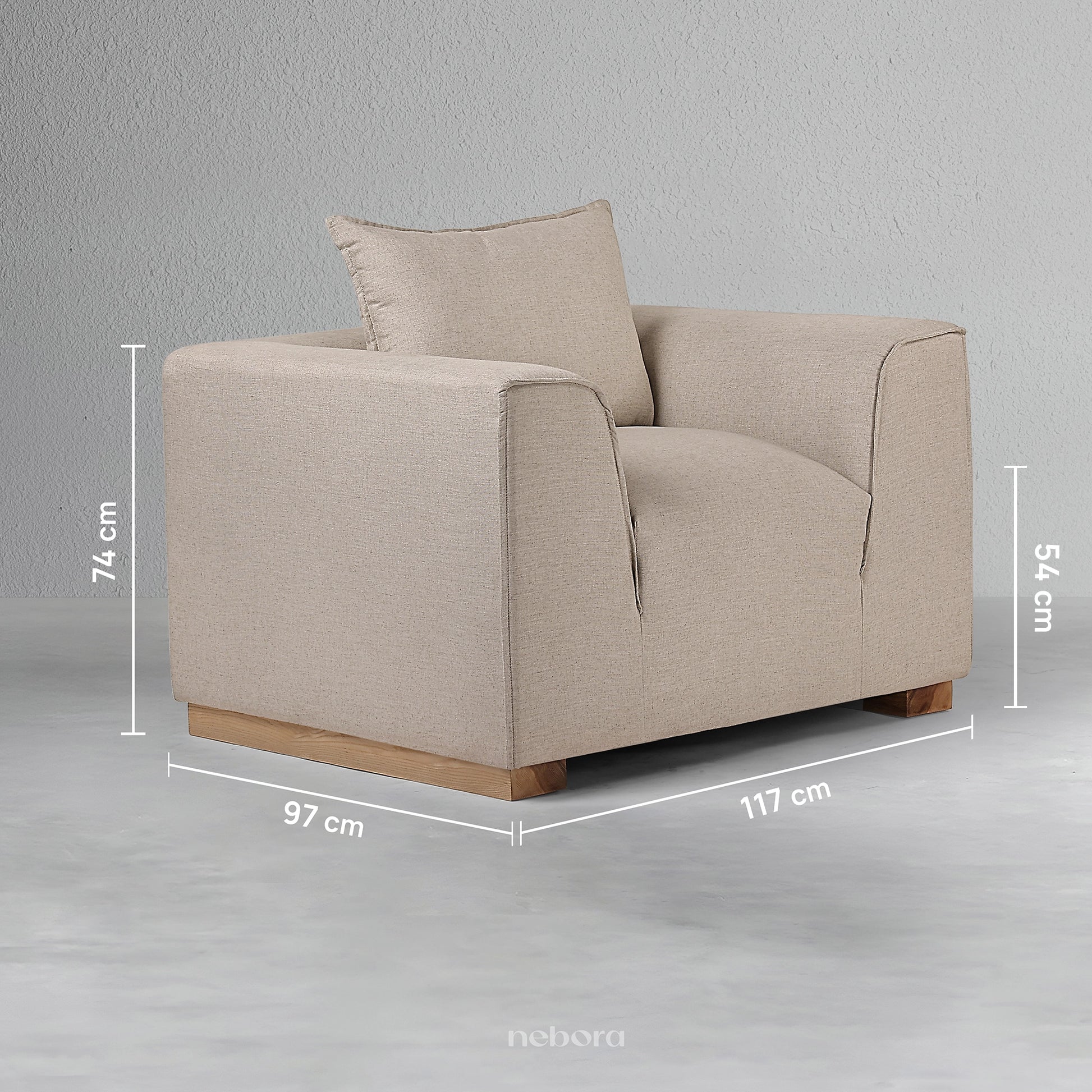 Ciel Single Seater Sofa | Sofas - Nebora