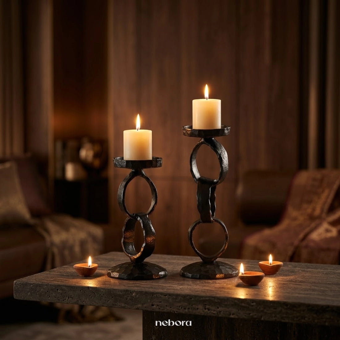 Orbit Candle Holders S/2 | Lanterns & Candle Holders - Nebora