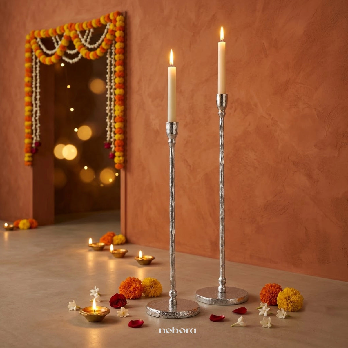 Arbor Candle Holder Set/2 | Lanterns & Candle Holders - Nebora