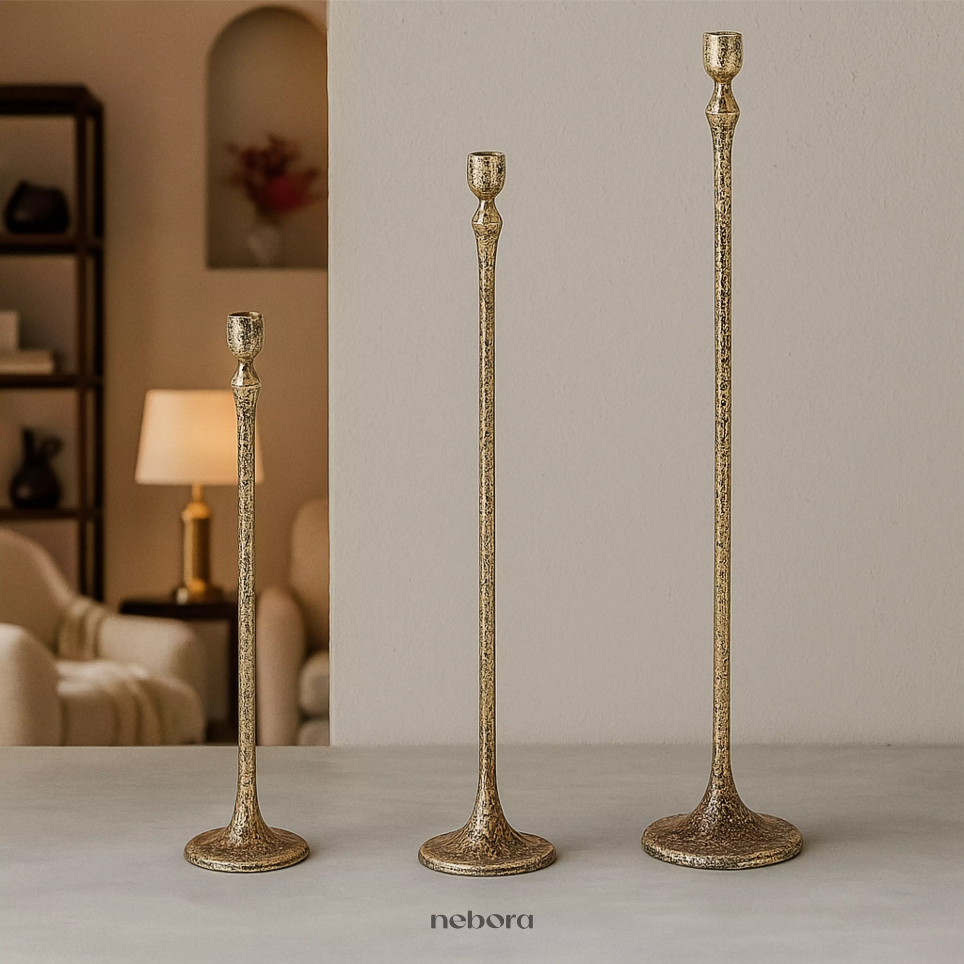 Luminis Candle Stand Set/3 | Lanterns & Candle Holders - Nebora