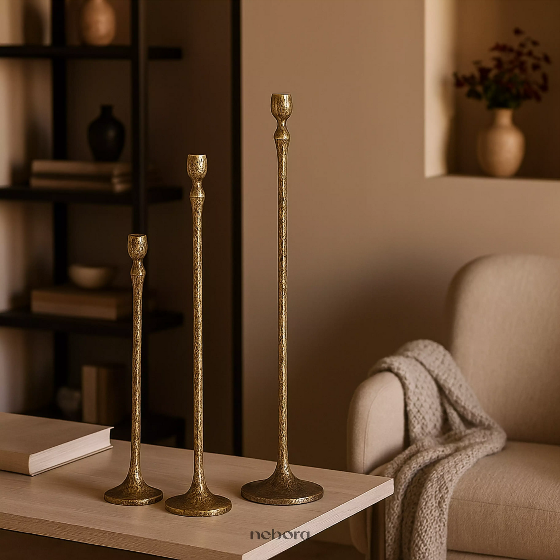 Luminis Candle Stand Set/3 | Lanterns & Candle Holders - Nebora