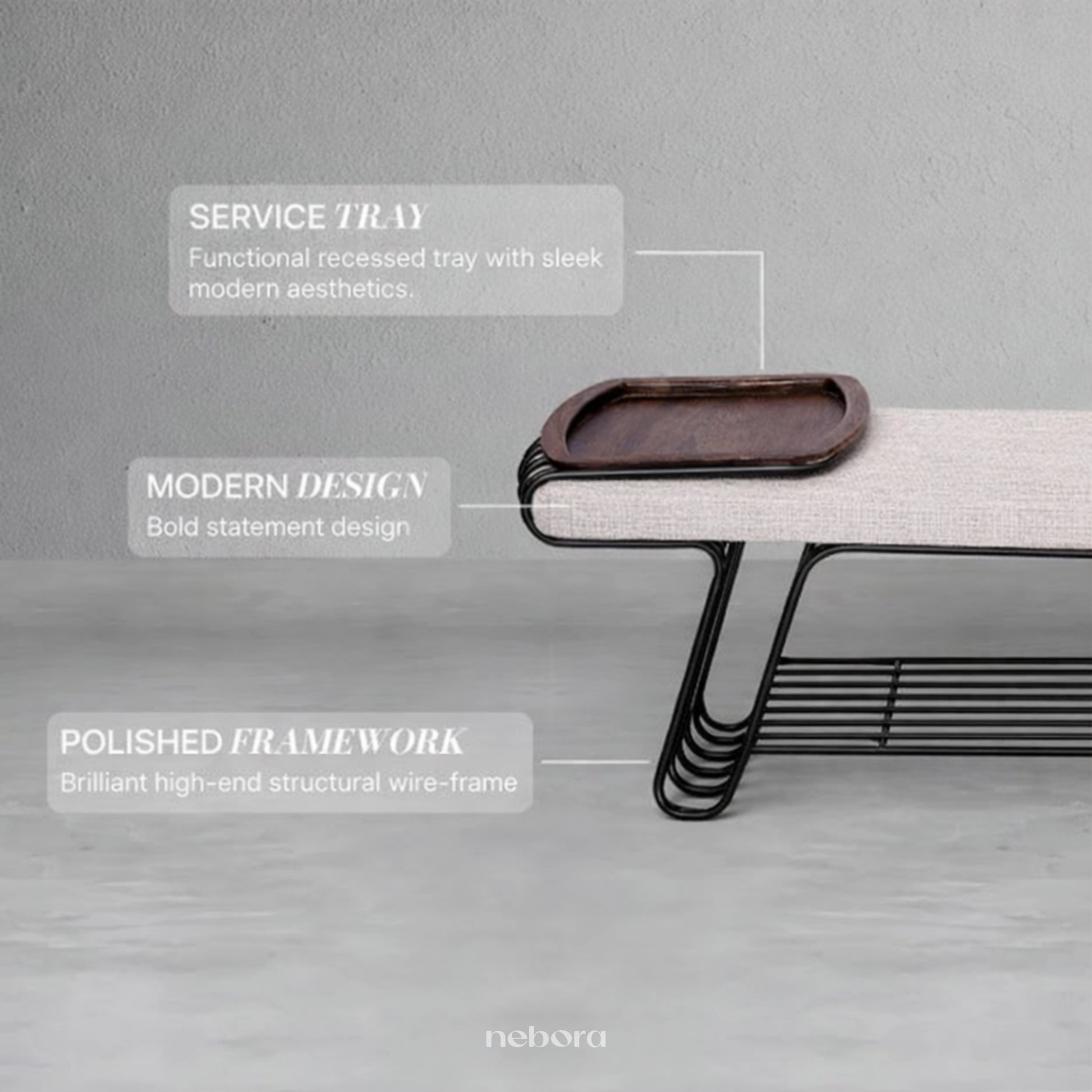 Axis Bench Black | Benches - Nebora